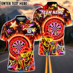BlueJose Darts Neon Monkey Dartboard Street Style Personalized Name, Team Name Unisex Shirt (4 Colors)