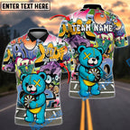 BlueJose Darts Teddy Bear Graffiti Personalized Name, Team Name Shirt (4 Colors)