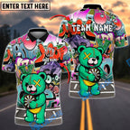 BlueJose Darts Teddy Bear Graffiti Personalized Name, Team Name Shirt (4 Colors)
