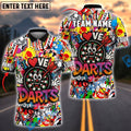 BlueJose Darts Love Darts Graffiti Personalized Name, Team Name Shirt