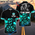 BlueJose Darts Reaper Skull Personalized Name, Team Name Shirt (4 Colors)