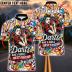 BlueJose Darts Girls Best Friend Personalized Name, Team Name Shirt
