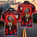 BlueJose Darts Bulldog Fire Flames Customized Name, Team Name 3D Shirt (4 Colors)