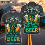 BlueJose All I Want Is Beer & Darts Personalized Name, Team Name Shirt (4 Colors)