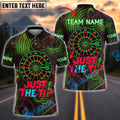 BlueJose Just the Tip Funny Darts Neon Style Personalized Name, Team Name Shirt