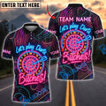 BlueJose Darts Let‚Äôs Play Darts Neon Attitude Style Personalized Name, Team Name Shirt