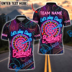 BlueJose Darts Let‚Äôs Play Darts Neon Attitude Style Personalized Name, Team Name Shirt