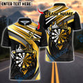 BlueJose Darts Golden Dartboard Customized Name, Team Name 3D Shirt (4 Colors)