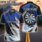 BlueJose Darts Grunge Target Strike Brush Style Personalized Name, Team Name Shirt (4 Colors)