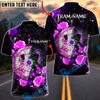 BlueJose Darts Midnight Bloom Multicolor Options Personalized Name Shirt (4 Colors)