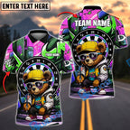 BlueJose Darts Bear Cool Urban Personalized Name, Team Name Shirt (4 Colors)