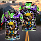 BlueJose Darts Bear Cool Urban Personalized Name, Team Name Shirt (4 Colors)