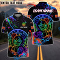 BlueJose Darts  Neon Bear Glow Art Personalized Name, Team Name Shirt (4 Colors)