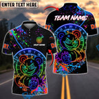 BlueJose Darts  Neon Bear Glow Art Personalized Name, Team Name Shirt (4 Colors)