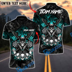 BlueJose Darts Skull Rider Personalized Name, Team Name Unisex Shirt (4 Colors)