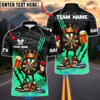 BlueJose Darts King DartBoard With Beer Design Customized Name, Team Name 3D Shirt (4 Colors)