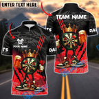 BlueJose Darts King DartBoard With Beer Design Customized Name, Team Name 3D Shirt (4 Colors)