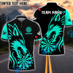 BlueJose Darts Wild Wolf Bold Style Personalized Name, Team Name Shirt (4 Colors)