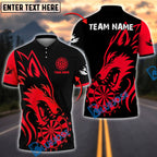 BlueJose Darts Wild Wolf Bold Style Personalized Name, Team Name Shirt (4 Colors)