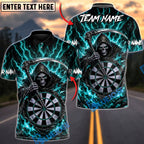 BlueJose Darts Dark Gothic Skeleton Scythe Personalized Name, Team Name Unisex Shirt (4 Colors)