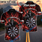 BlueJose Darts Dark Gothic Skeleton Scythe Personalized Name, Team Name Unisex Shirt (4 Colors)