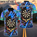 BlueJose Darts Skull Of The Storm Multicolor Options Personalized Name Shirt (4 Colors)