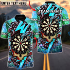 BlueJose Darts Skull Of The Storm Multicolor Options Personalized Name Shirt (4 Colors)