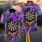 BlueJose Darts Skull Of The Storm Multicolor Options Personalized Name Shirt (4 Colors)