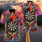 BlueJose Darts Skull Of The Storm Multicolor Options Personalized Name Shirt (4 Colors)