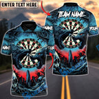 BlueJose Darts Alpha Wolf Strike Multicolor Options Personalized Name Shirt (4 Colors)