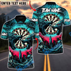BlueJose Darts Alpha Wolf Strike Multicolor Options Personalized Name Shirt (4 Colors)