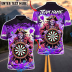 BlueJose Darts Pirate Reaper Dartboard Multicolor Options Personalized Name Shirt (4 Colors)