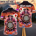 BlueJose Darts Pirate Reaper Dartboard Multicolor Options Personalized Name Shirt (4 Colors)