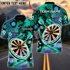 BlueJose Darts Neon EDM Music Blast Multicolor Options Personalized Name Shirt (4 Colors)