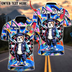 BlueJose Darts Street Bulldog Graffiti Multicolor Options Personalized Name Shirt (4 Colors)