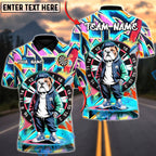BlueJose Darts Street Bulldog Graffiti Multicolor Options Personalized Name Shirt (4 Colors)