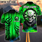 BlueJose Darts Biohazard Skull Inferno Multicolor Options Personalized Name Shirt (4 Colors)