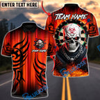 BlueJose Darts Biohazard Skull Inferno Multicolor Options Personalized Name Shirt (4 Colors)