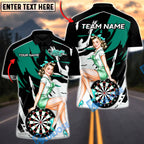 BlueJose Darts Retro Diva Pin-Up Performance Multicolor Options Personalized Name Shirt (4 Colors)