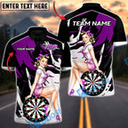 BlueJose Darts Retro Diva Pin-Up Performance Multicolor Options Personalized Name Shirt (4 Colors)