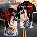 BlueJose Darts Retro Diva Pin-Up Performance Multicolor Options Personalized Name Shirt (4 Colors)