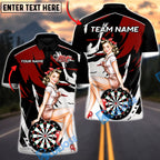 BlueJose Darts Retro Diva Pin-Up Performance Multicolor Options Personalized Name Shirt (4 Colors)