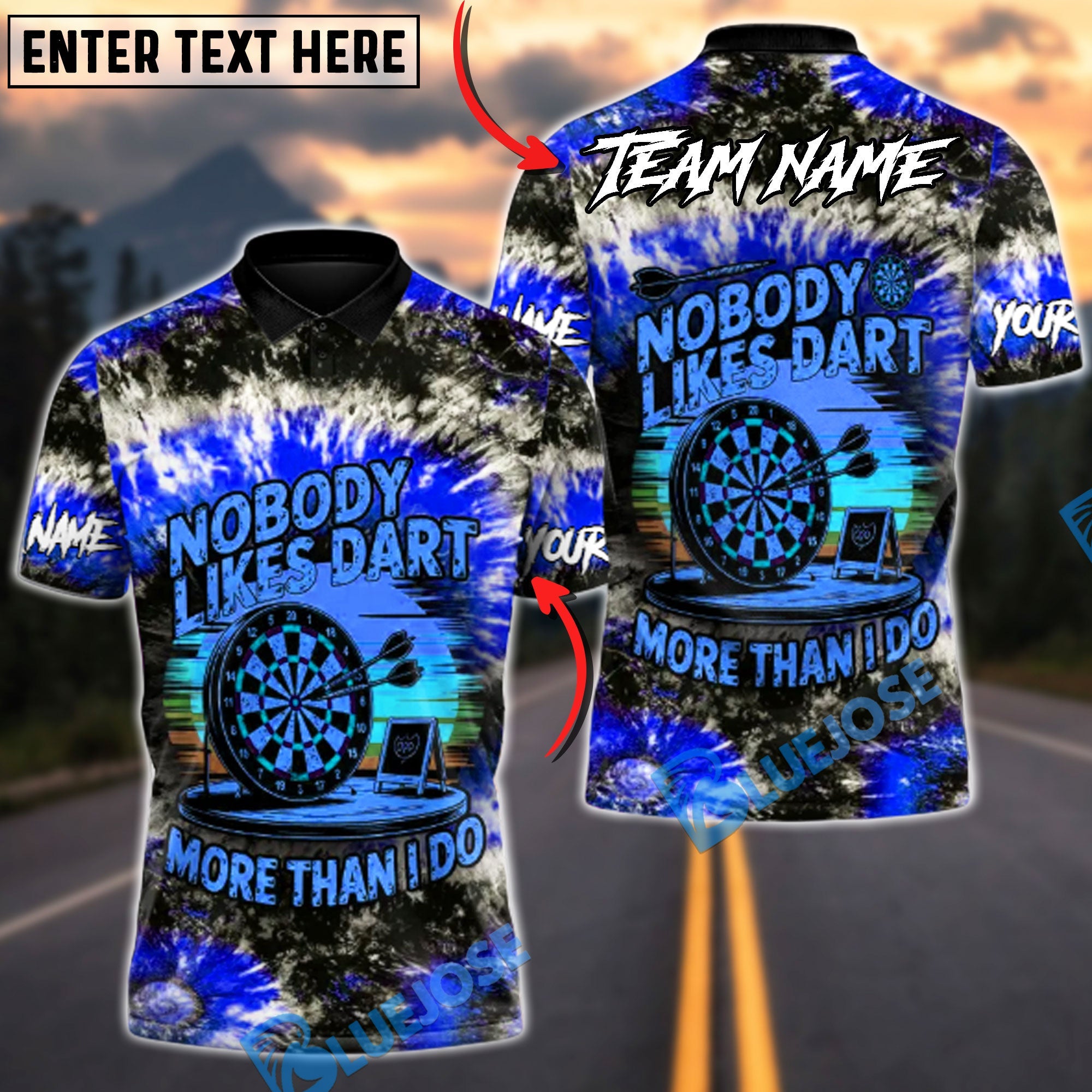 BlueJose Darts Nobody Likes Dart More Than I Do Multicolor Options Personalized Name Shirt (6 Colors)