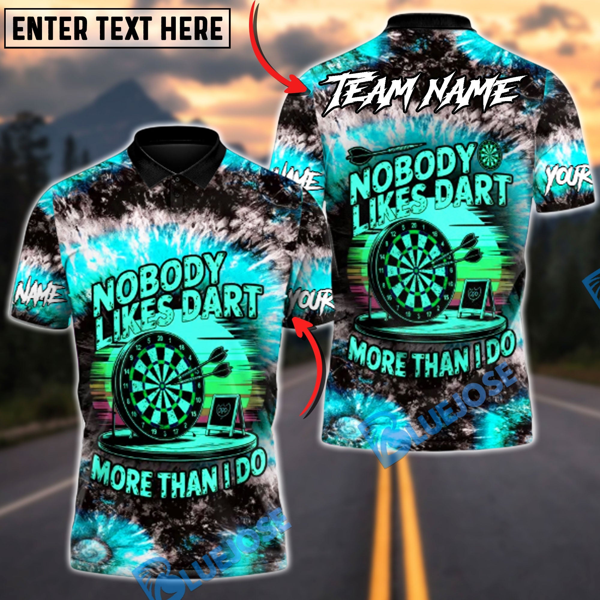 BlueJose Darts Nobody Likes Dart More Than I Do Multicolor Options Personalized Name Shirt (6 Colors)