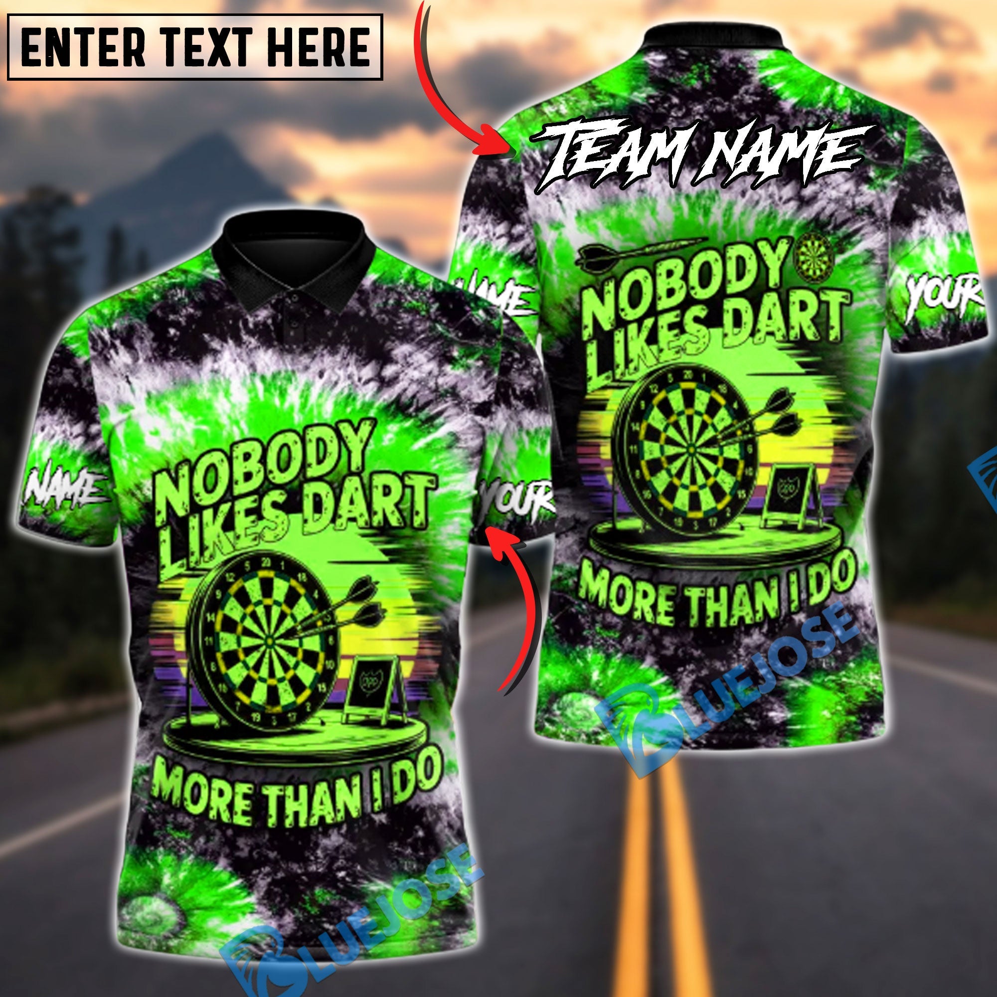 BlueJose Darts Nobody Likes Dart More Than I Do Multicolor Options Personalized Name Shirt (6 Colors)