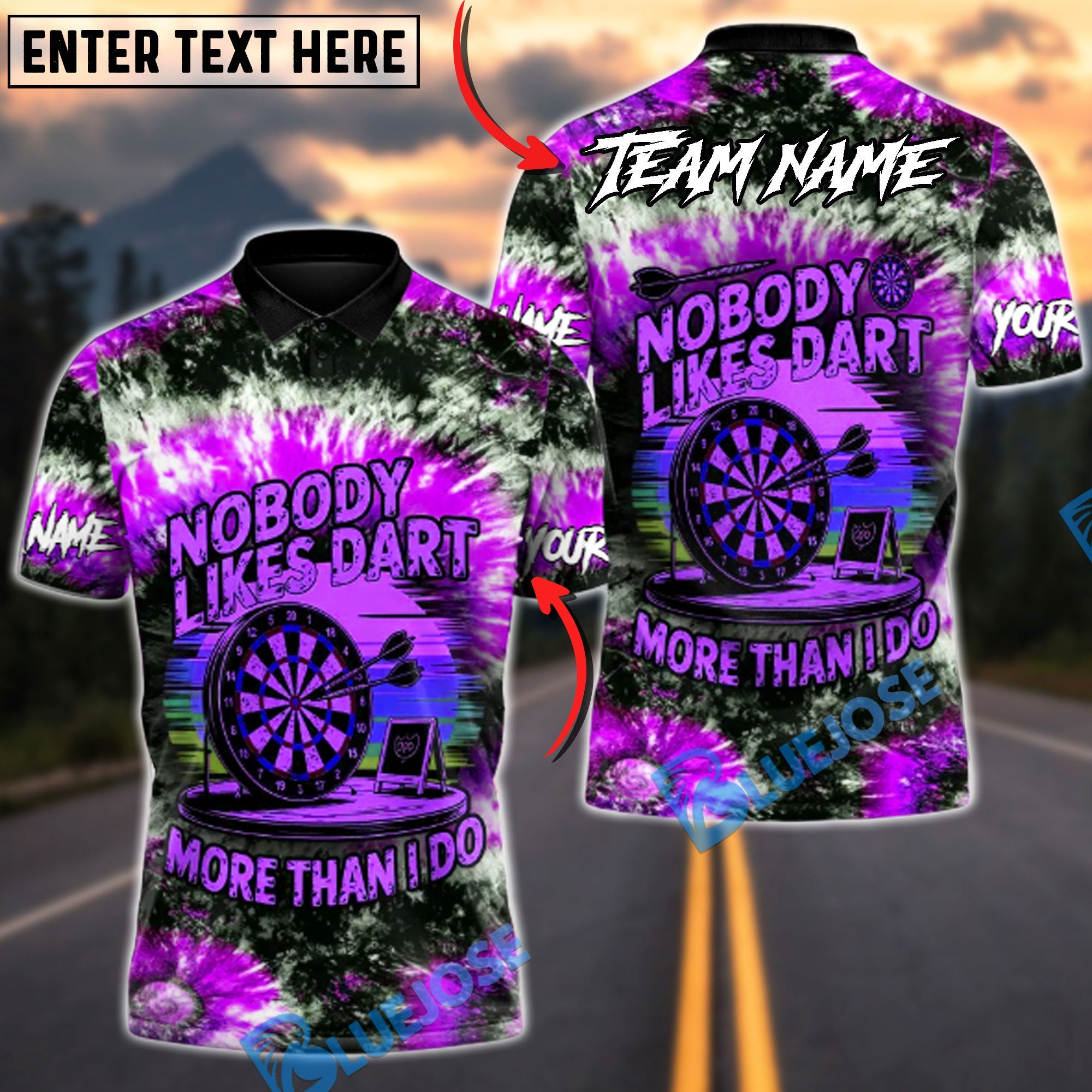 BlueJose Darts Nobody Likes Dart More Than I Do Multicolor Options Personalized Name Shirt (6 Colors)
