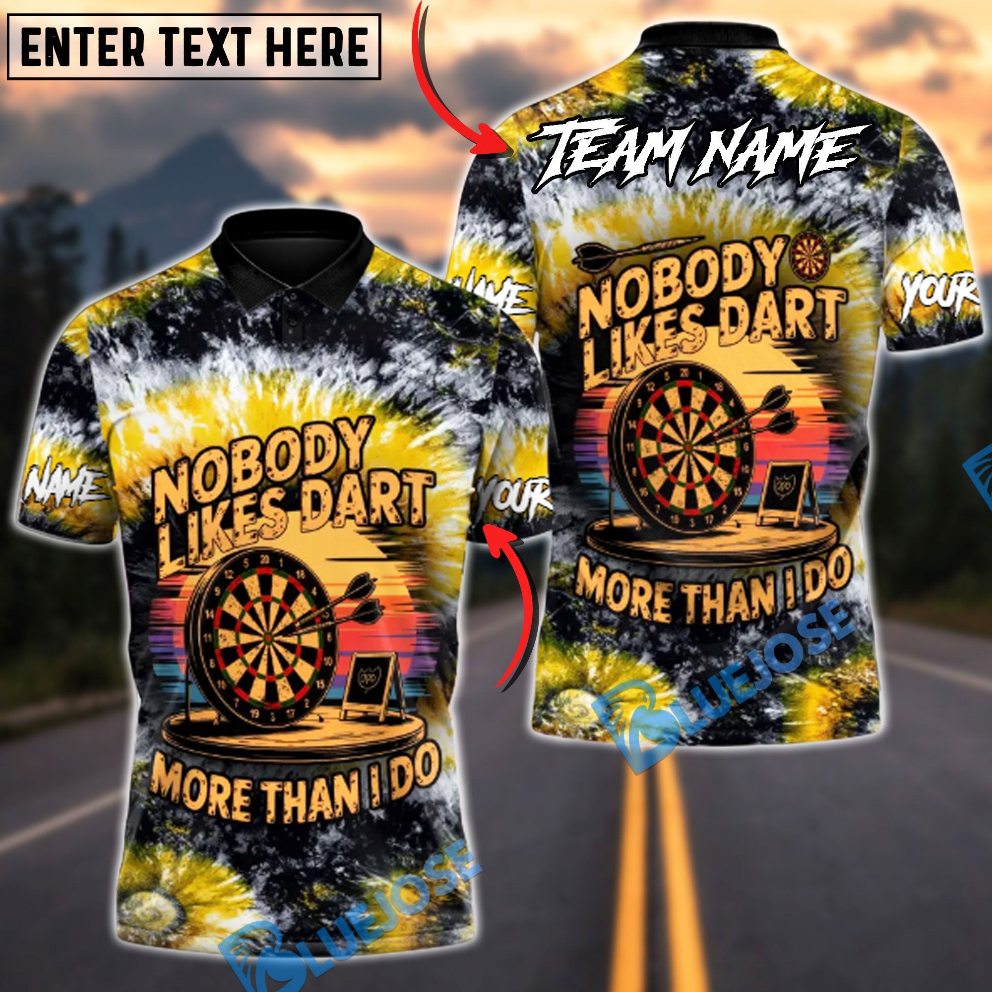 BlueJose Darts Nobody Likes Dart More Than I Do Multicolor Options Personalized Name Shirt (6 Colors)