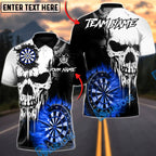 BlueJose Darts Dead Aim Skull Multicolor Options Personalized Name Shirt (4 Colors)