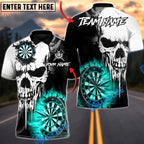 BlueJose Darts Dead Aim Skull Multicolor Options Personalized Name Shirt (4 Colors)