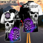 BlueJose Darts Dead Aim Skull Multicolor Options Personalized Name Shirt (4 Colors)